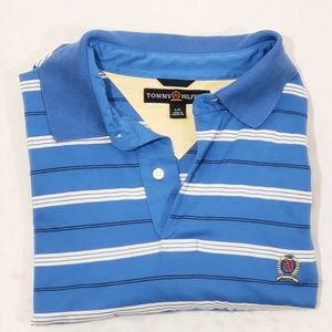 Men's Blue Striped Tommy Hilfiger Polo